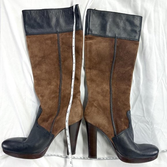 Rare Miss-sixty women's western style brown suede platform boots - Picture 5 of 8